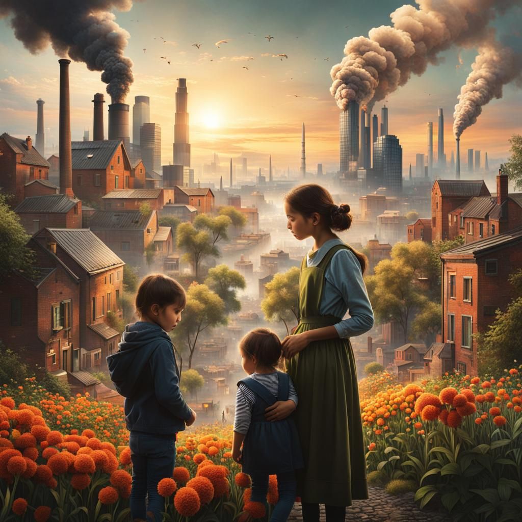 Industrial City Overruns Nature with Geometric Patterns