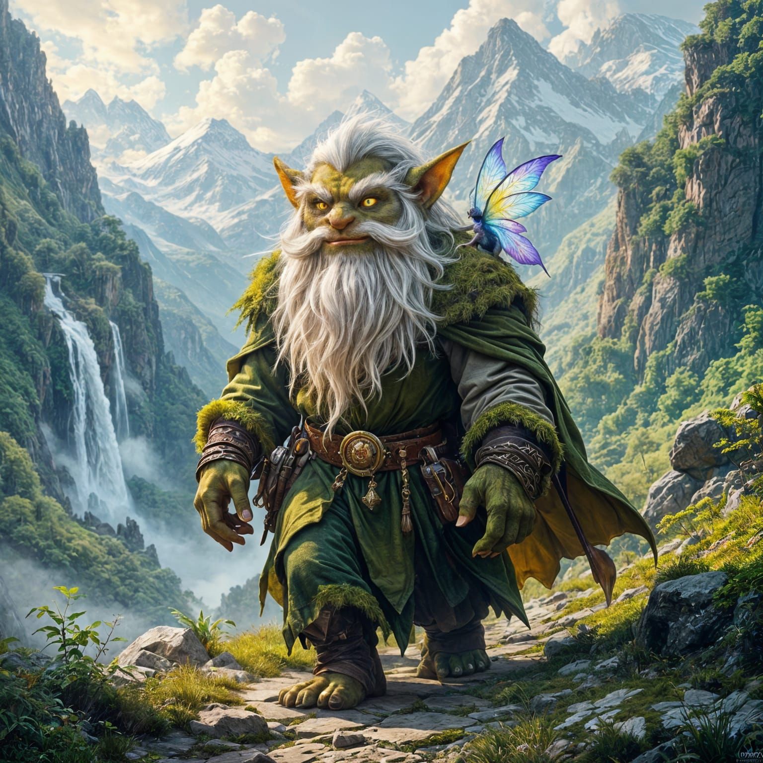 Moss Troll and Magical Creature in Mountain Valley