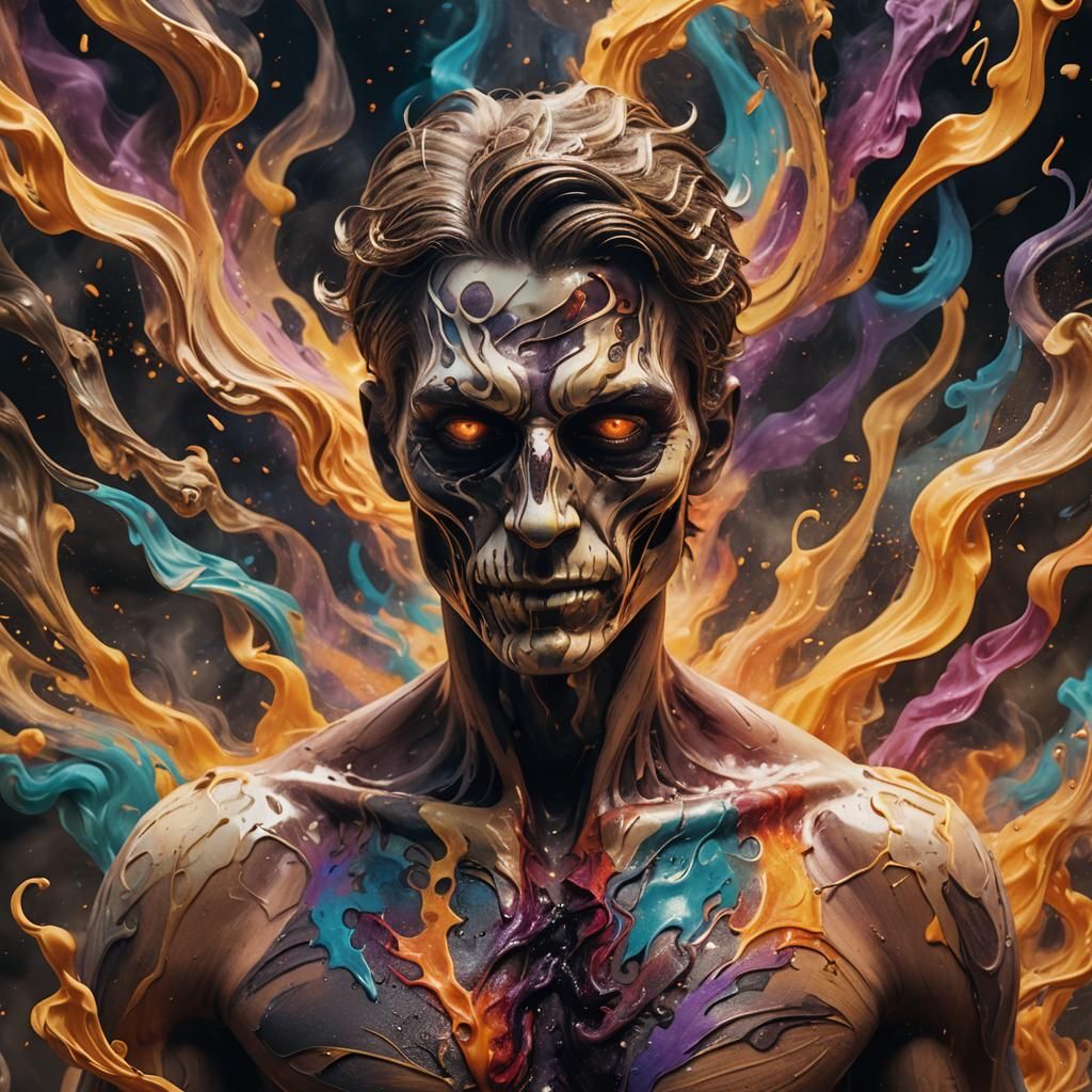 Lost Soul in Swirling Colors: Hyperrealistic Concept Art