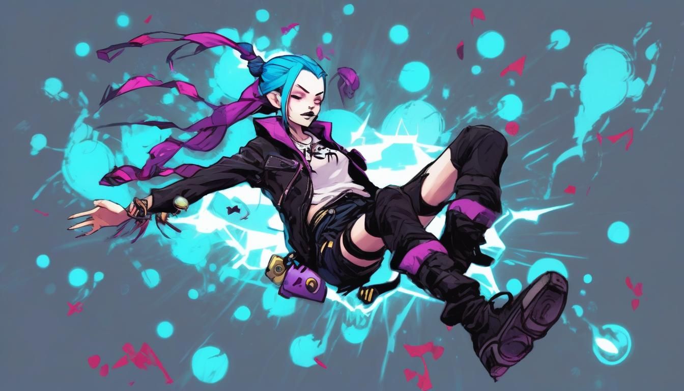 Distressed Jinx from Arcane: Digital Rendering