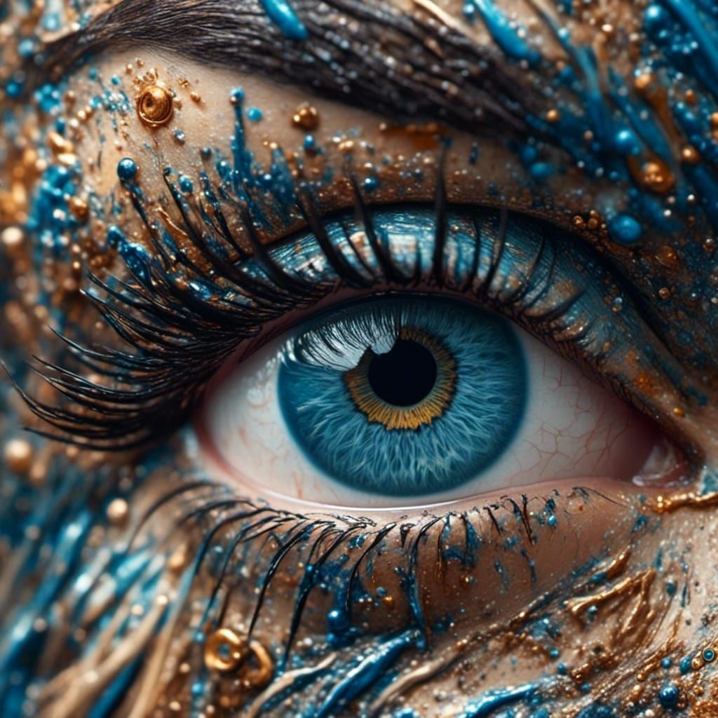 Striking Macro Portrait of a Blue Eye