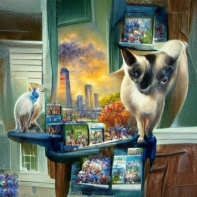 Hyperrealistic Siamese Cat Portrait: Yuki on Shoulder