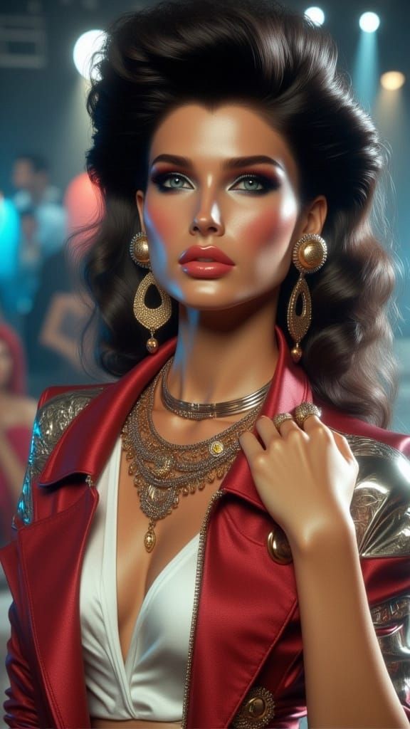 1980s Model in Haute Couture Fashion Photo