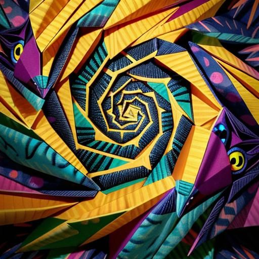 Creepy Origami Monster with Huge Teeth