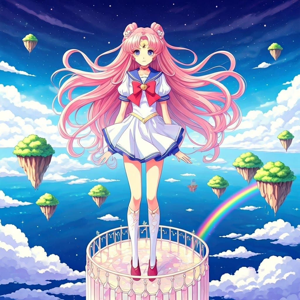 Magical Girl in Celestial Sailor Uniform, Manga Style