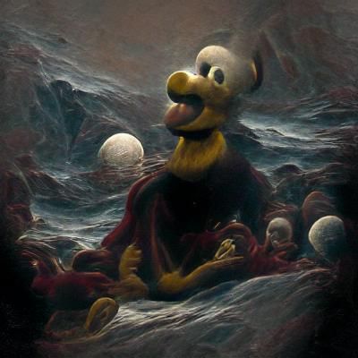 Horrific Pluto in Engraving Style