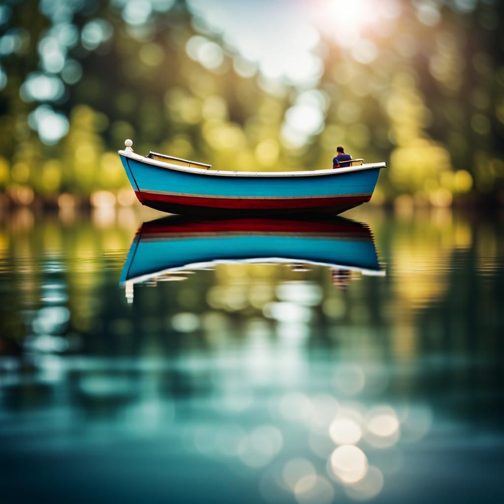 Optical Illusion: Boat Floating Above Clear Water