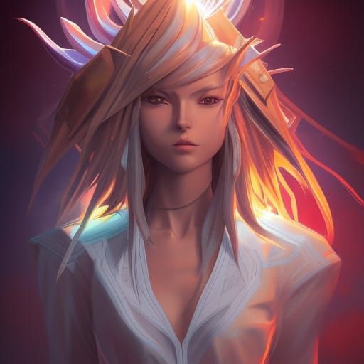Yu-Gi-Oh Portrait in Hyperdetailed Digital Art Style