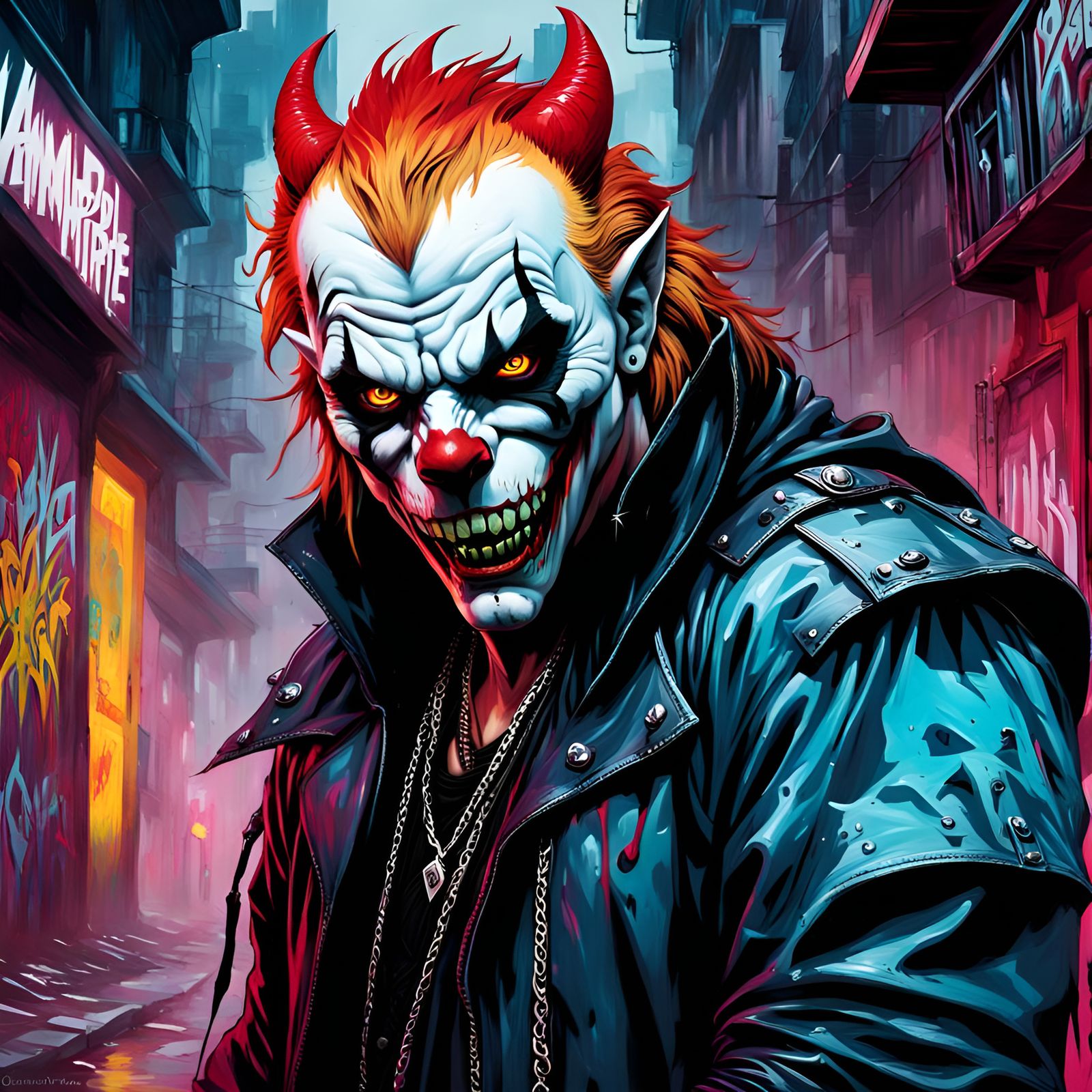 Gangrel Vampire in Graffiti Street Art Style