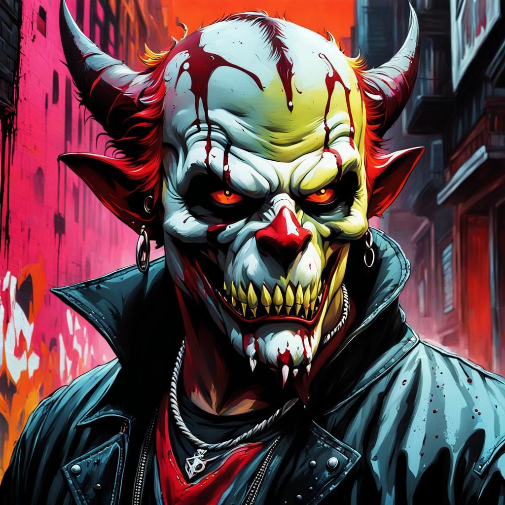 Gangrel Vampire Graffiti Art in Street Style