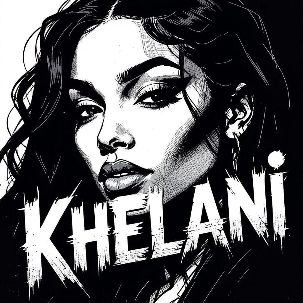 Khelani Album Cover Art in Graphic Novel Style