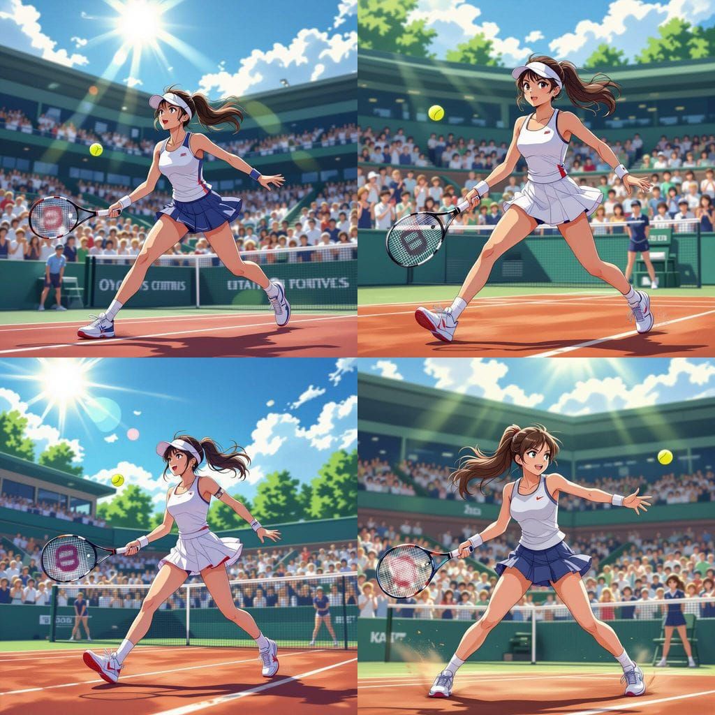 Wimbledon Tennis Final in Anime Style