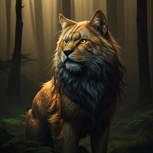 Ethereal Feline Spiritcaller in Golden Twilight