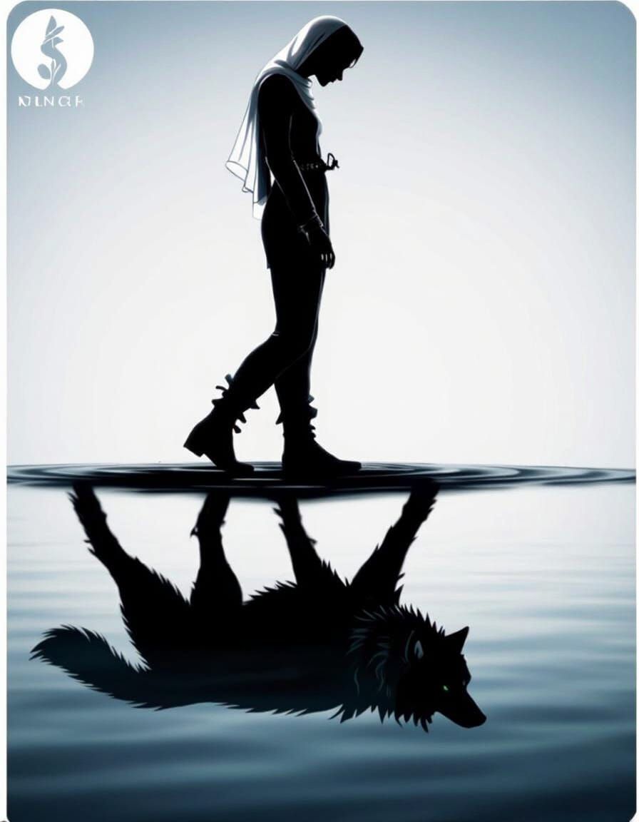 Woman with Wolf Spirit in Anime Style