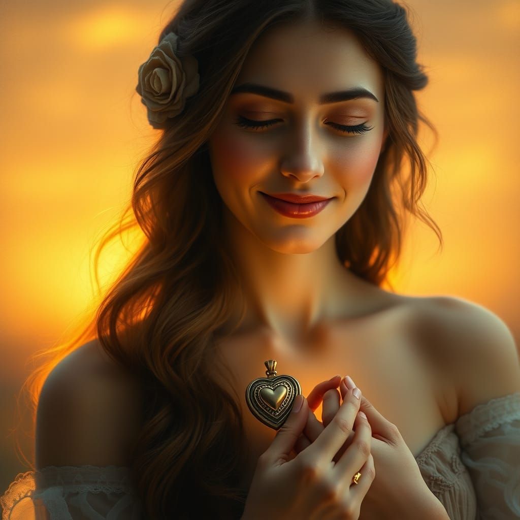 Serene Woman in Pre-Raphaelite Dreamscapes