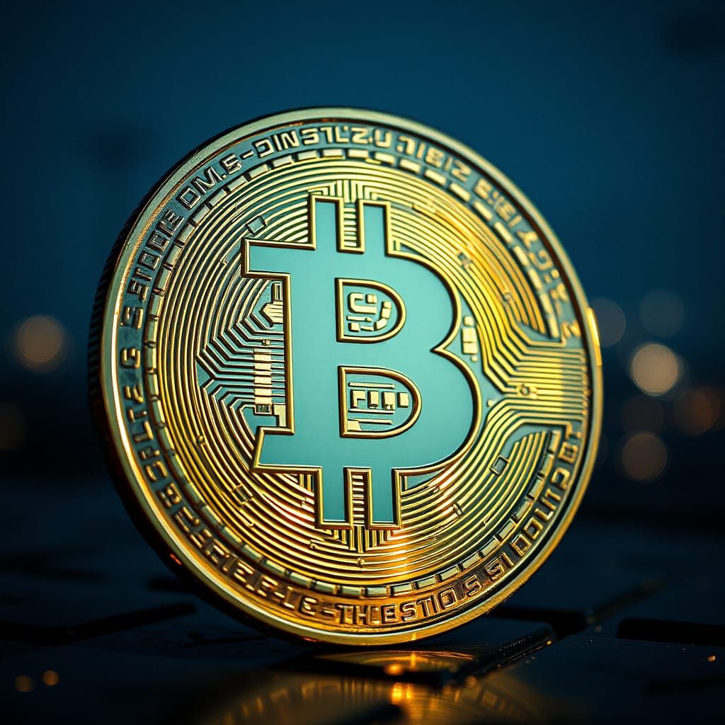 Luxurious Bitcoin Close-Up in Cinematic Film Style