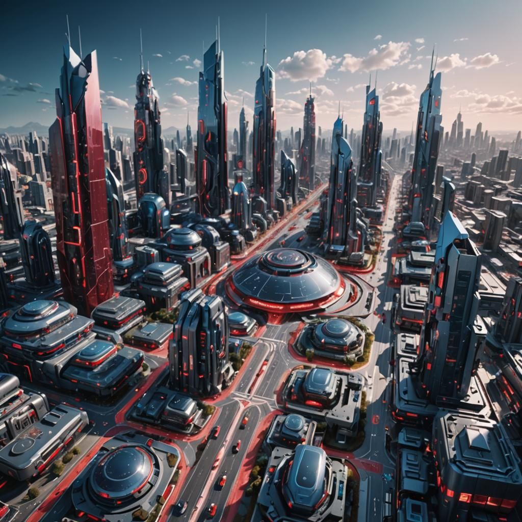 Futuristic AI Smart City in Hyperrealistic Style