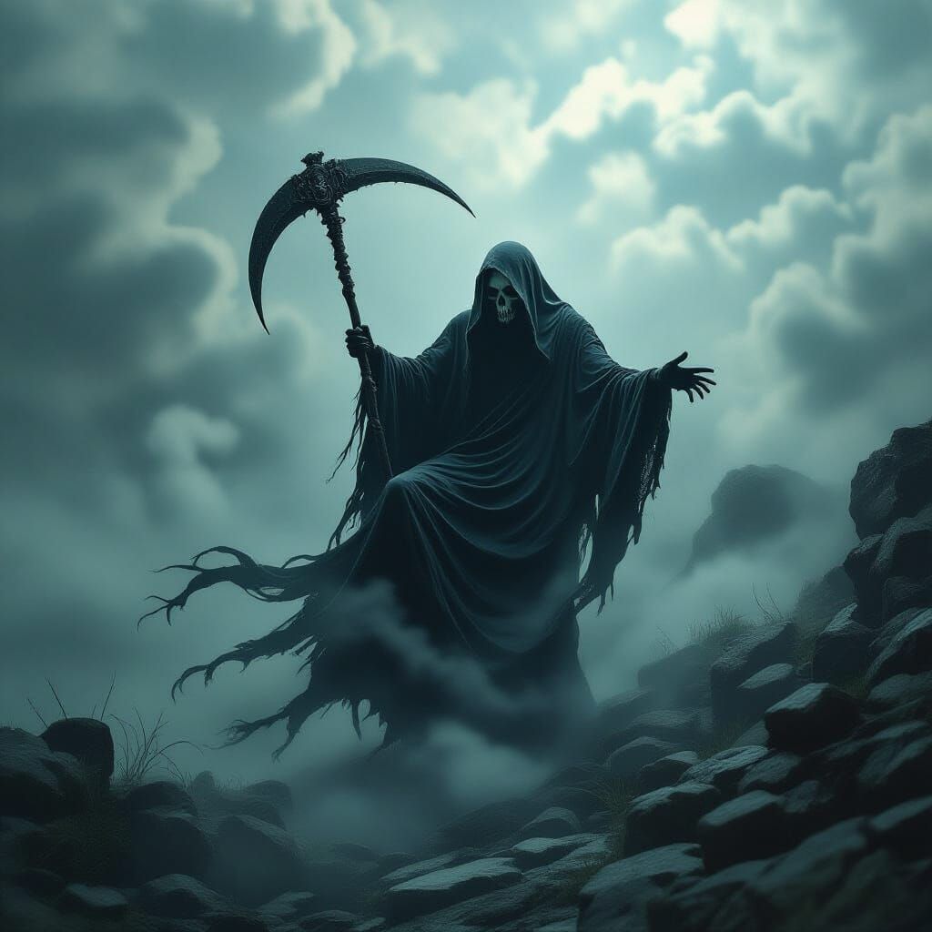 Grim Reaper's Psychedelic Descent into Delusion