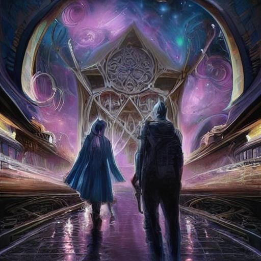 Angels Flying in Celestial Starry Realm