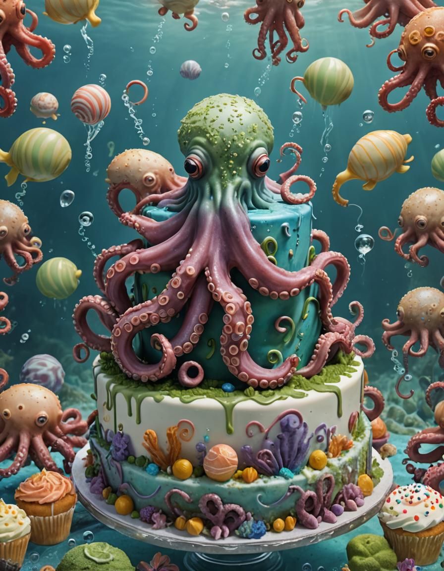 Underwater Octopus Birthday Cake Celebration
