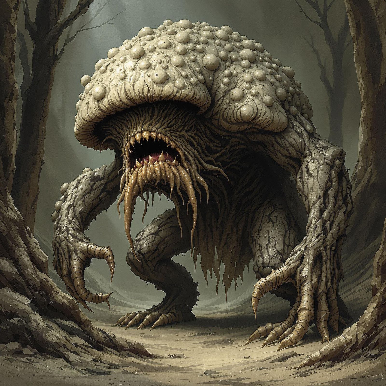 Fungal Shambler in Dark Fantasy Style