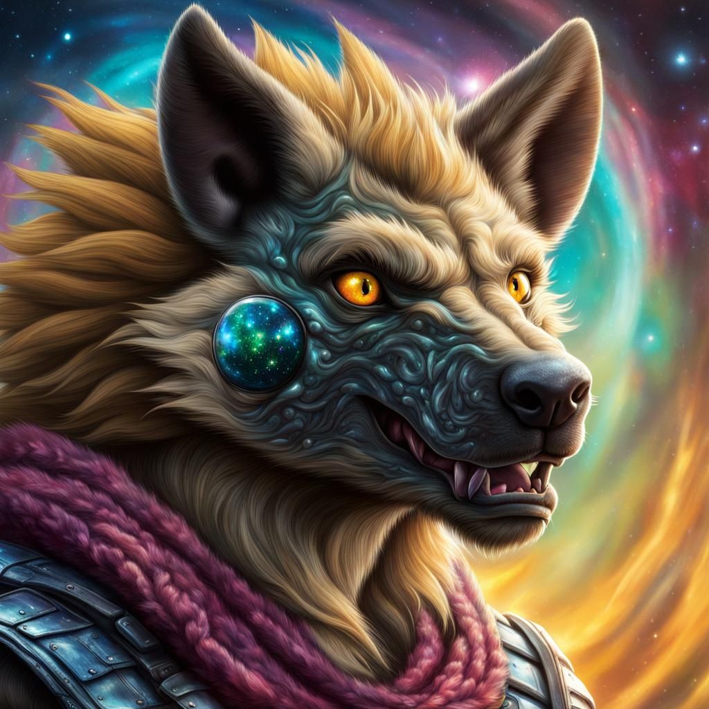 Hyena Mercenary in Holographic Dragon Ball Z Style