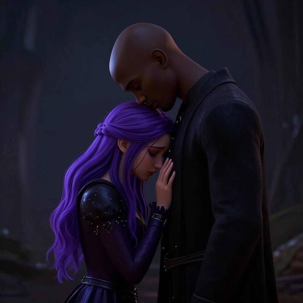 Witch and Man in Emotional Farewell