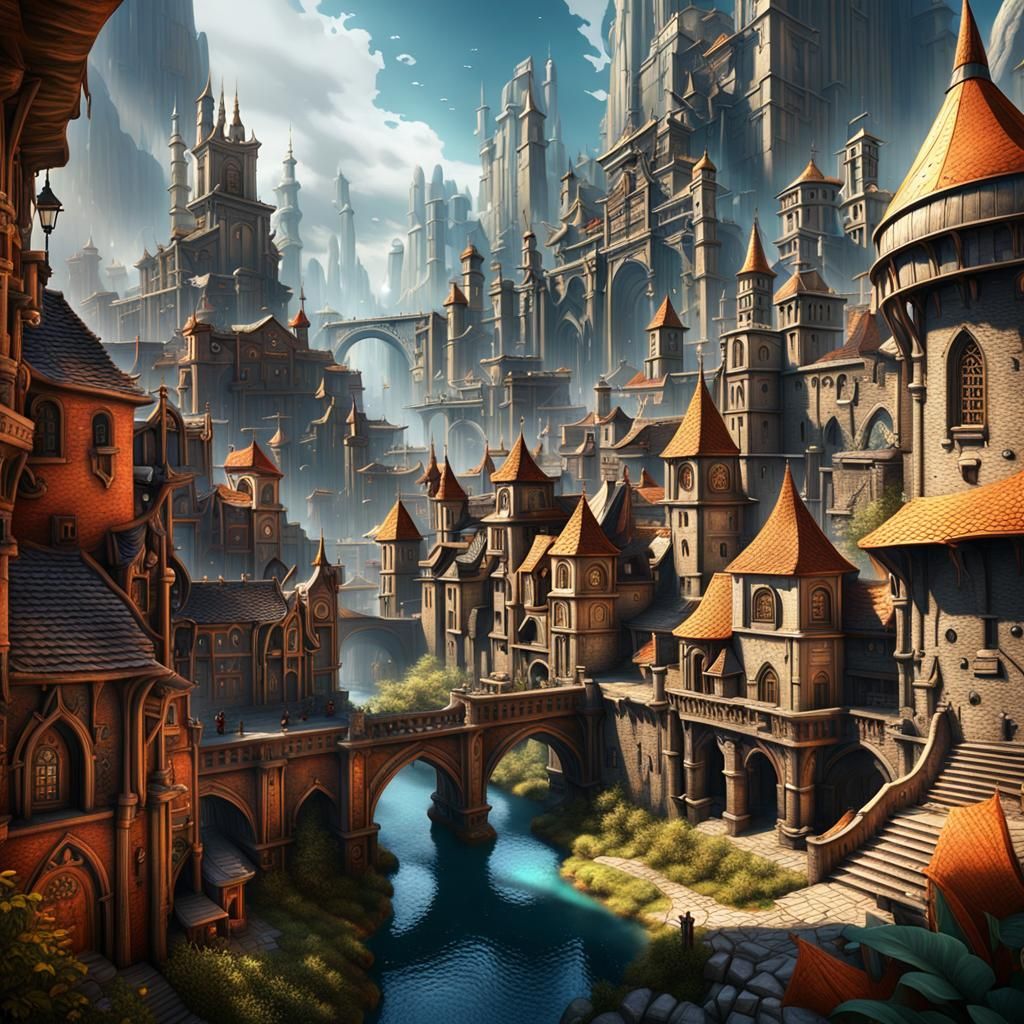 Tartarian Town's Amazing Architecture in Detailed Matte Pain...