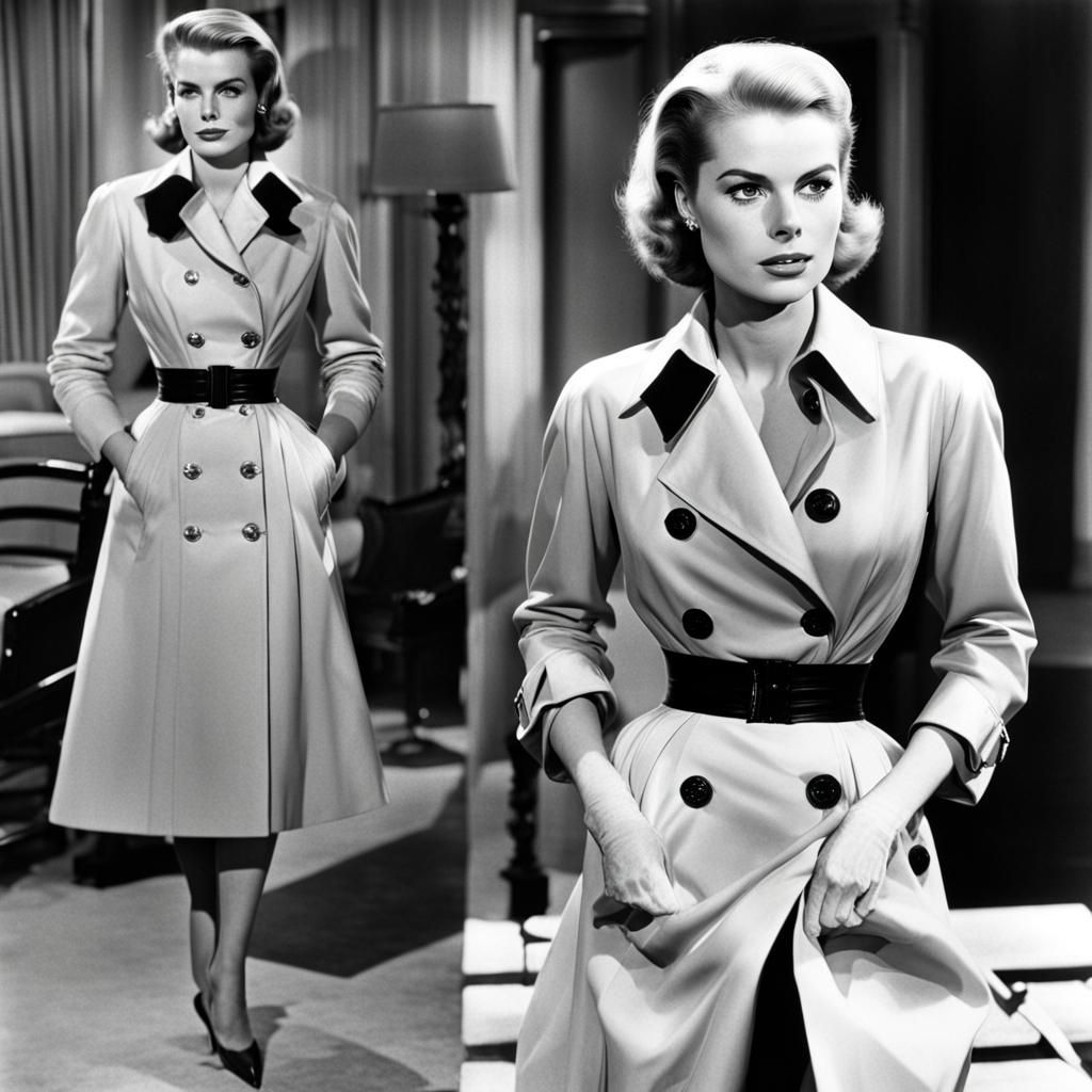 Grace Kelly visage magnifique trench coat