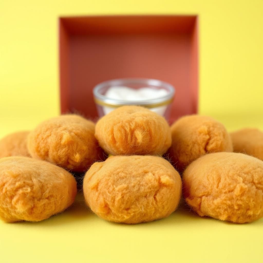 Surreal Chicken Nuggets Made of Soft Mink Fur