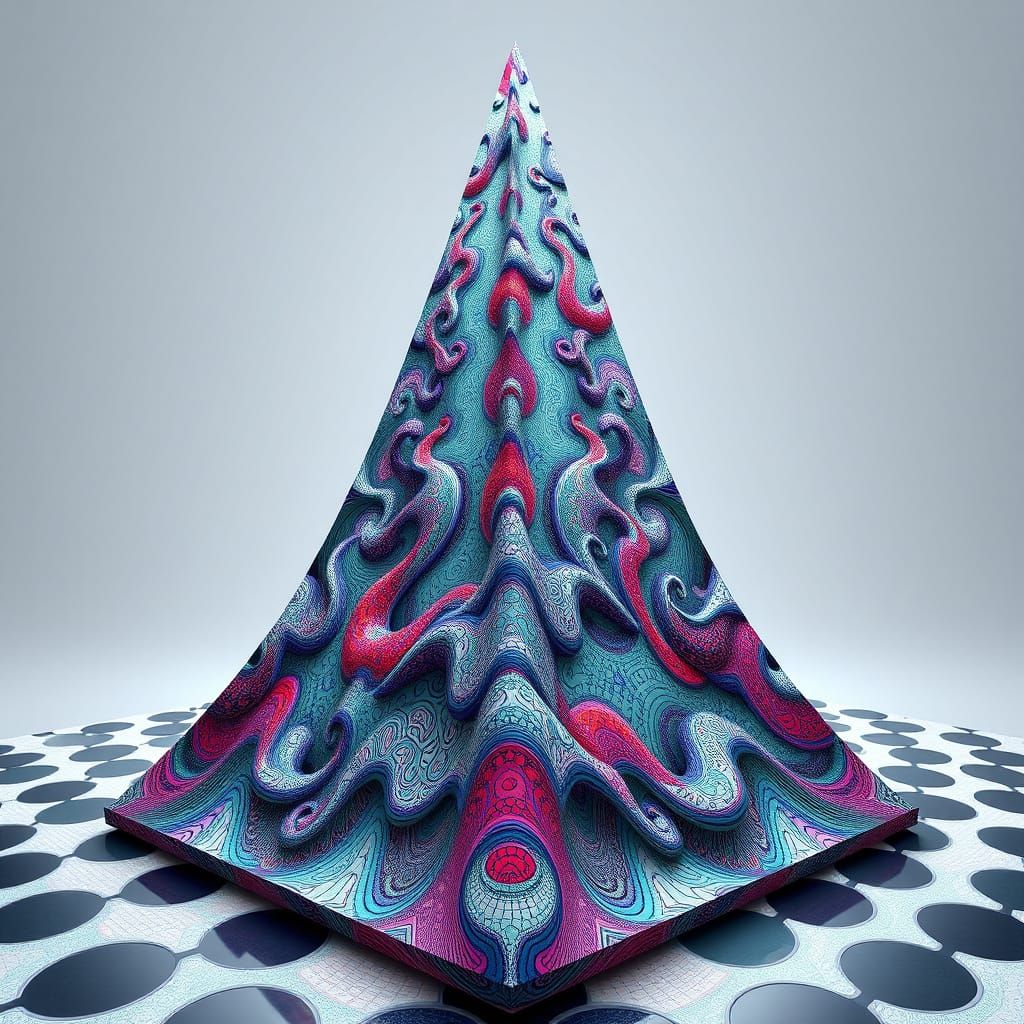 Surreal Obelisk with Zentangle and Fractal Details