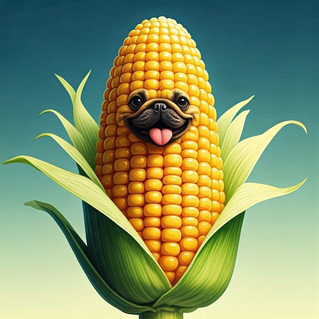 Corn on the Cob as French Bulldog in Manga Style