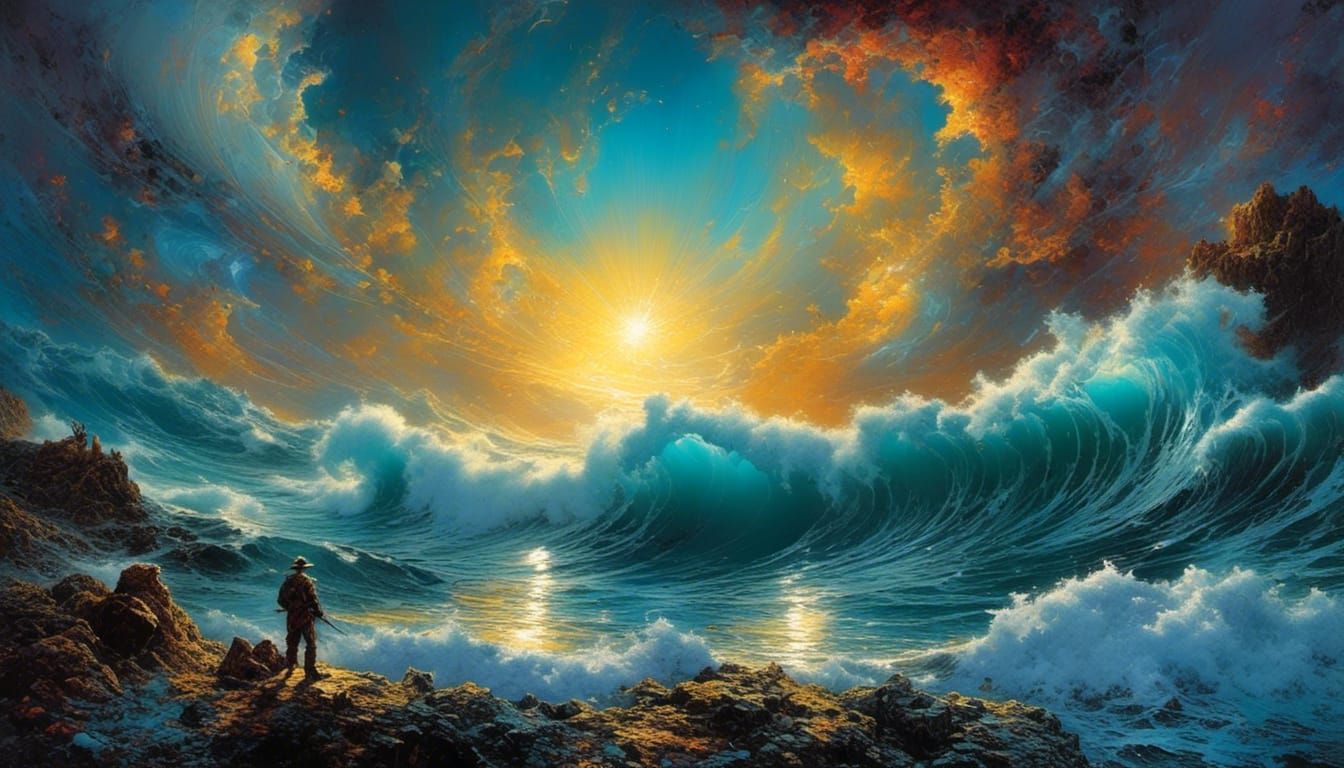 Comic Book Art with Abstract Fractals and 3D Shading