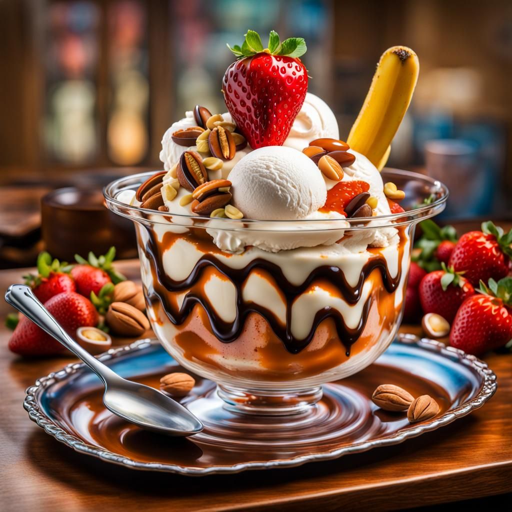 Delicious Banana Split Airbrush Art