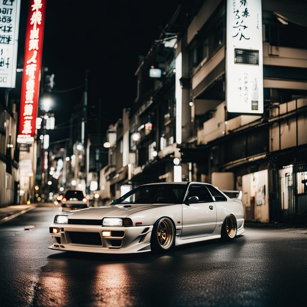 JDM Car at Night in the City