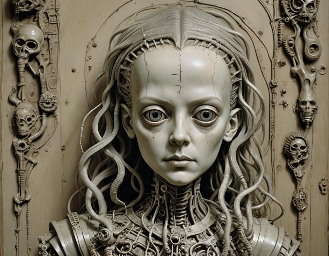 Lovecraftian Doll Sculpture in Surreal Horror Style