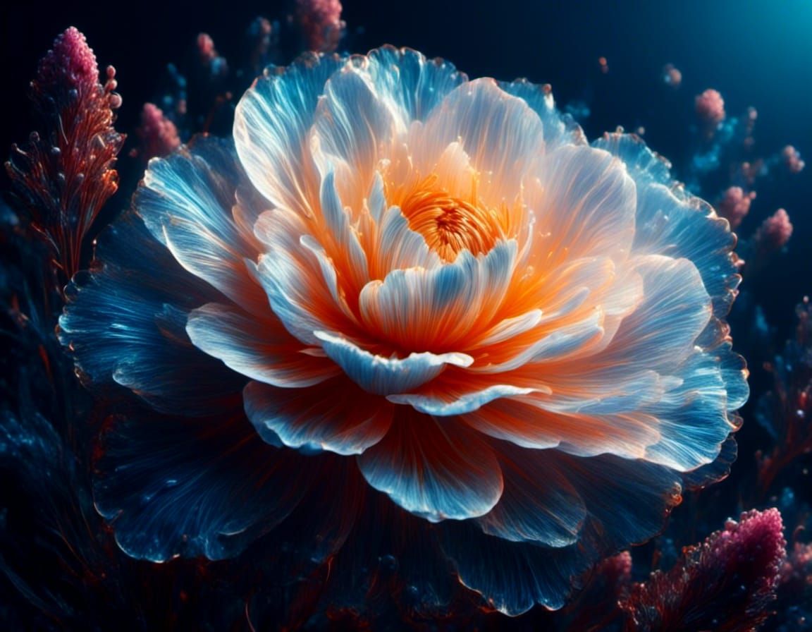 Ethereal Abstract Flower in Hyperrealistic Macrophotography