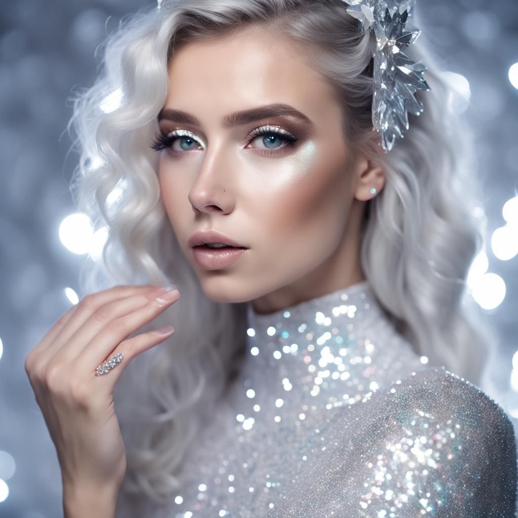 Glittercore Beauty: Angelcore Frostcore Portrait