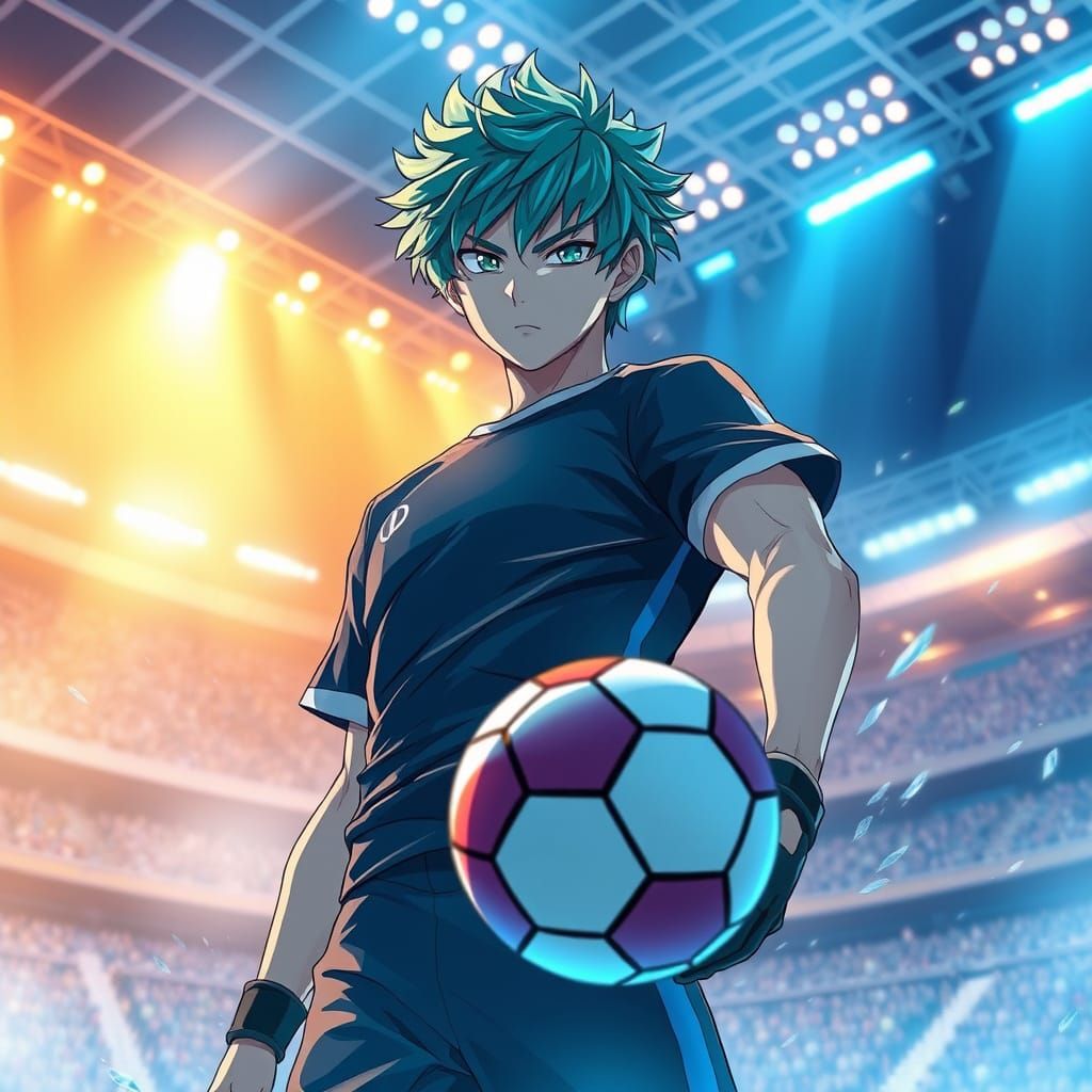 Soccer Prodigy in Spotlight, Inspired by Blue Lock Aesthetic