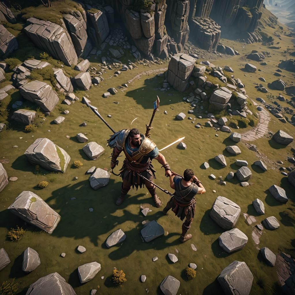 David and Goliath: A Fantastical Matte Painting