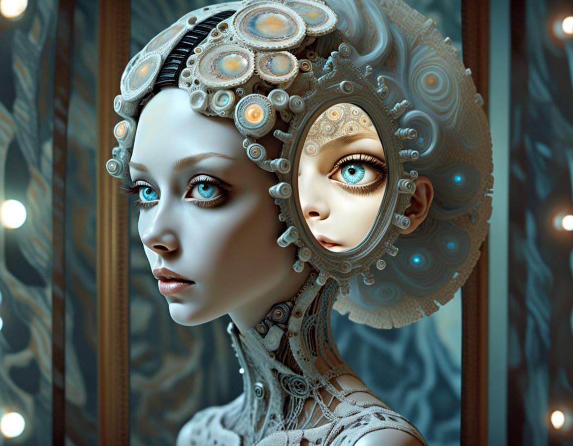 Automatron Audrey's Wirish Whirlington Hair Mirrored in Crazy Lace Agate Whirlingtons & Gray's