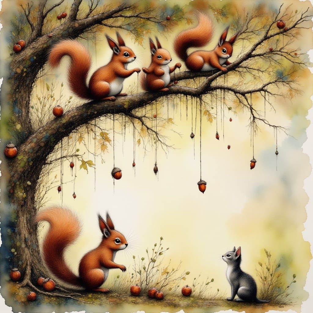 Squirrel Ambush: Acorns Away!