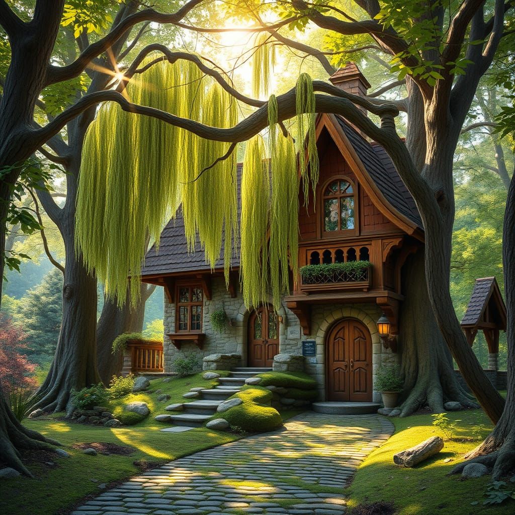 Whimsical Forest House in Warm, Inviting Style