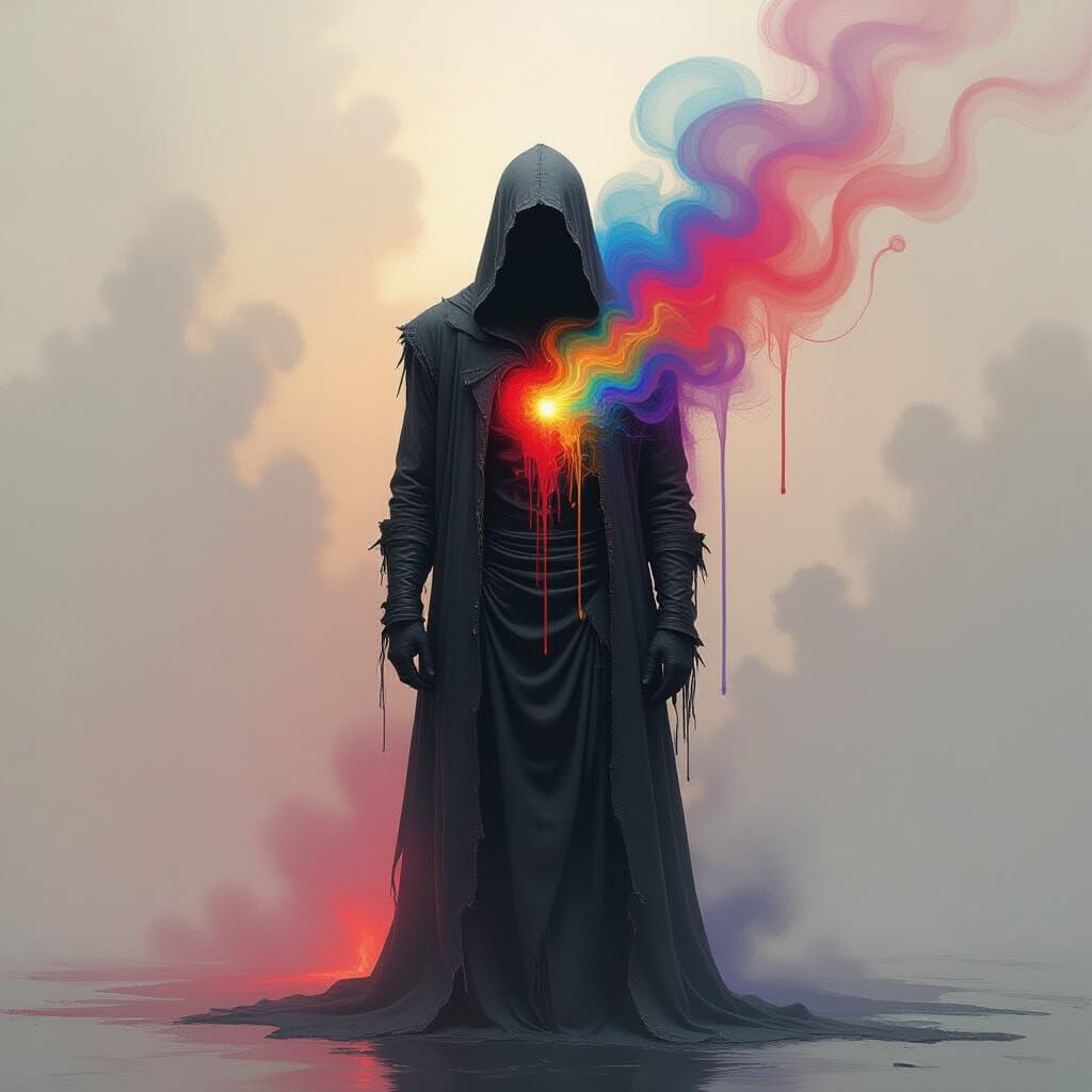 Bleeding Colors: Surreal Emotional Silhouette