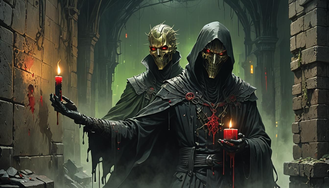 Anime Villain with Dripping Candle in Cyberpunk Style