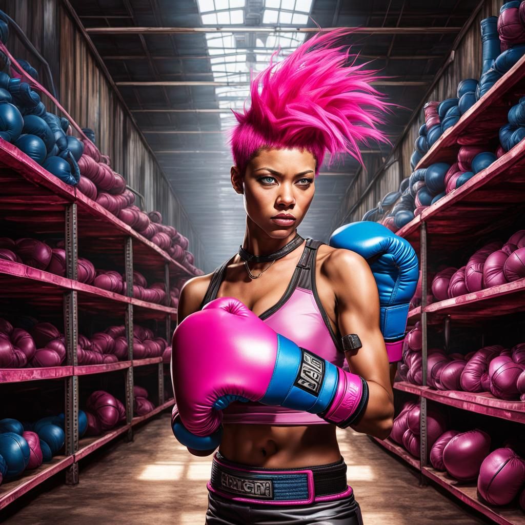 Cyborg Boxer vs Clockpunk Boxer in Warehouse