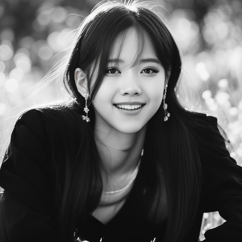 Blackpink Portrait in Sunny Meadow: K-Pop Photography