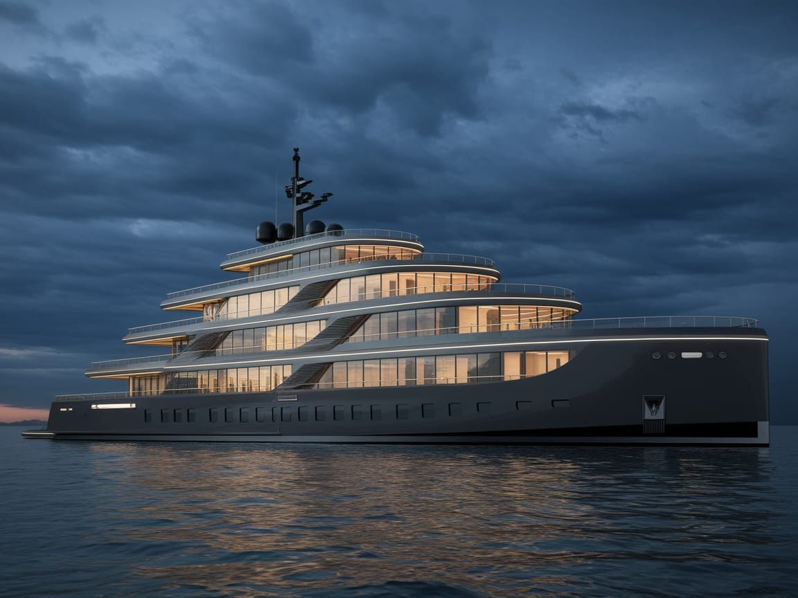 Luxurious Futuristic Yacht in Architectural Visualization