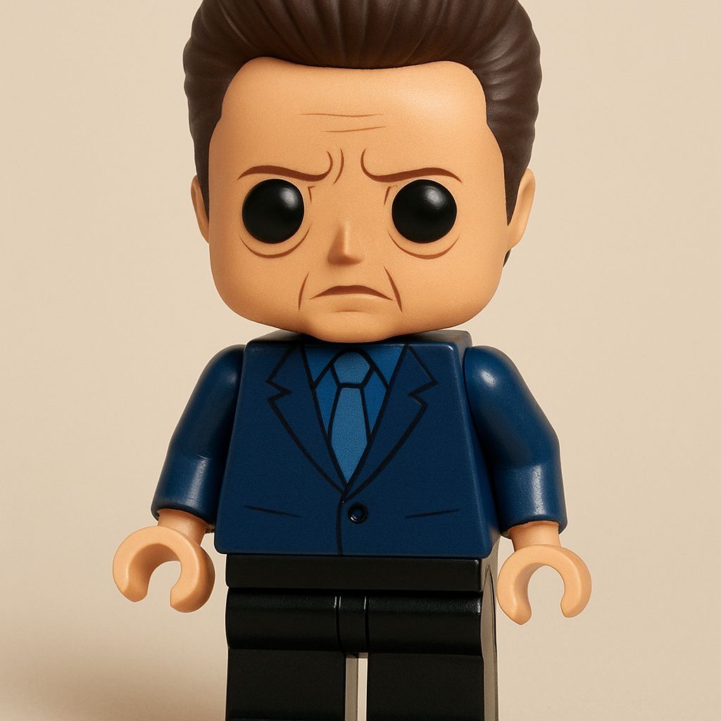Christopher Walken as a Funko Pop Lego Minifig Hybrid
