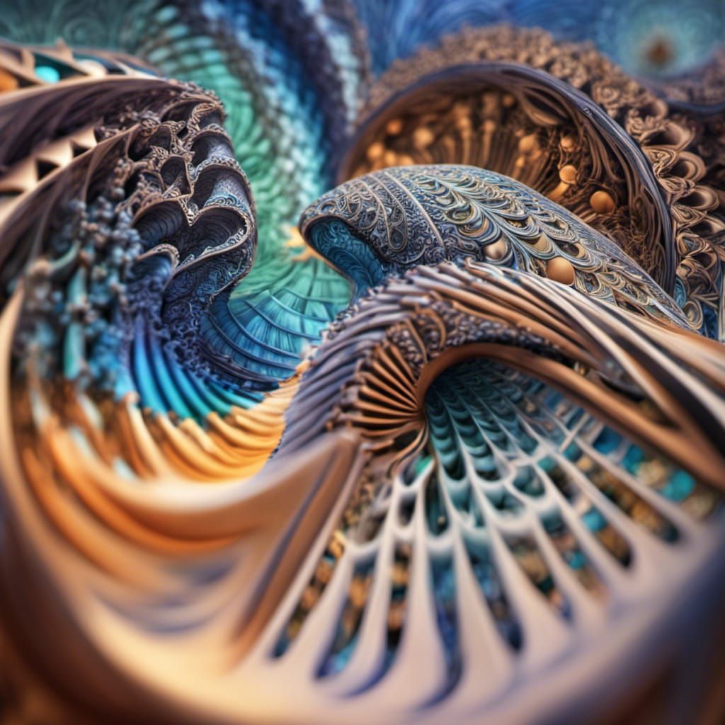 Recursive Zentangle: Geometric Abstract in Polychromatic Cyc...